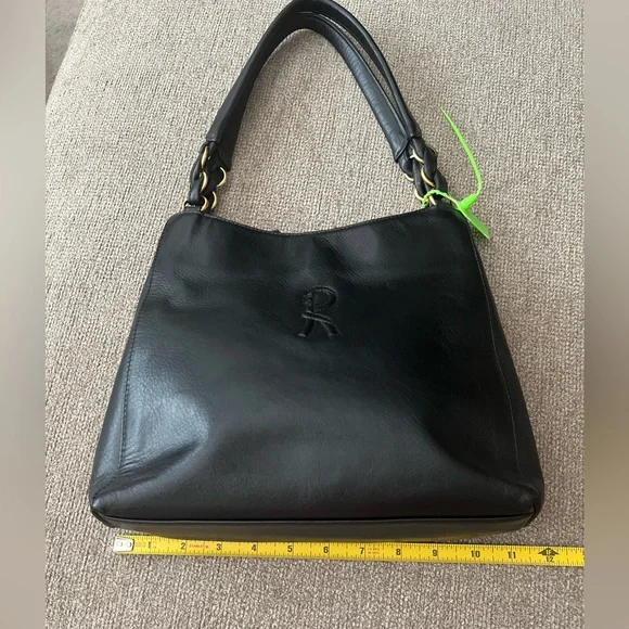 Roberta Di Camerino Black Leather Shoulder Purse ITALY - Picture 13 of 16